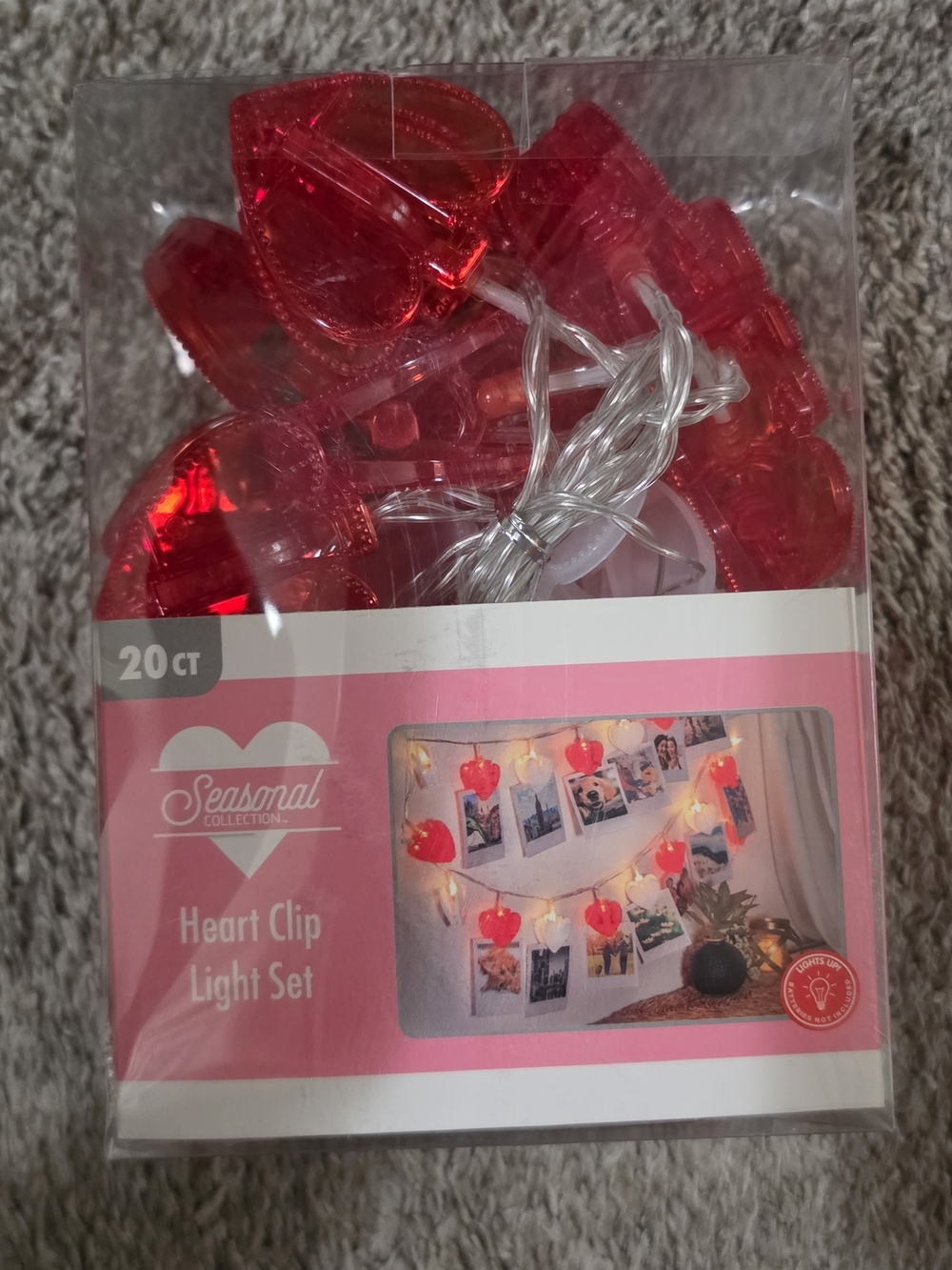 Red Heart Clip Light Set - 20 Count